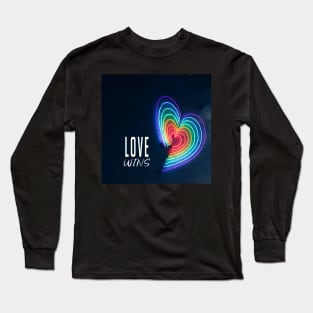 Love Wins Pride Caption Long Sleeve T-Shirt